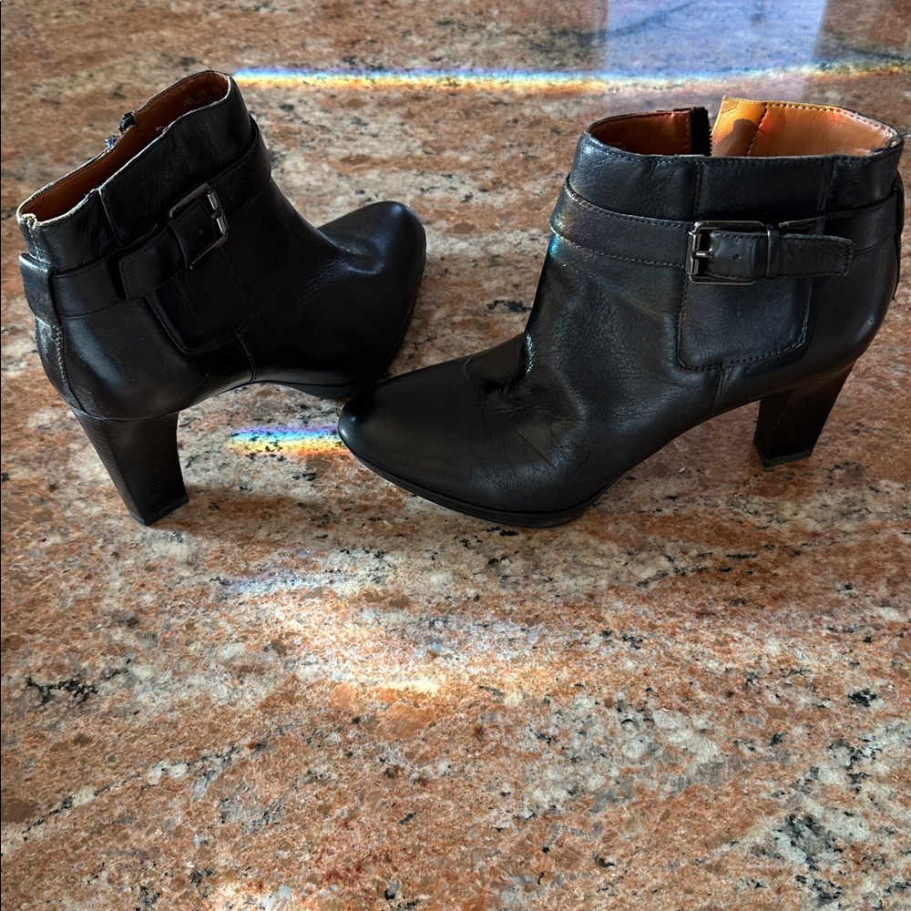 Black Leather Ankle Boots